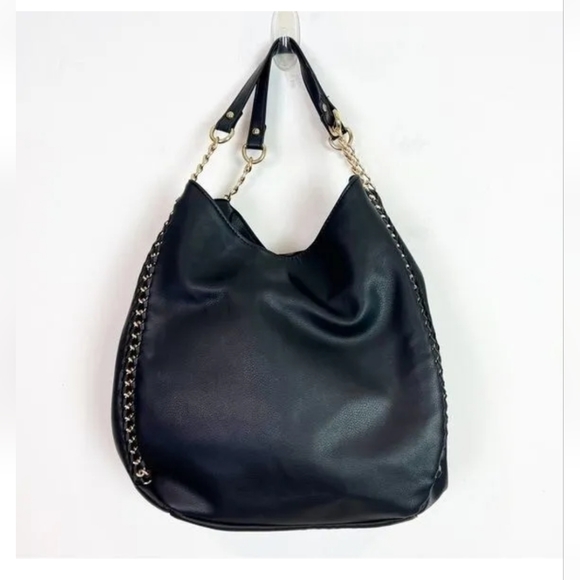 Black Bebe Tote with Gold Chain - Picture 2 of 8